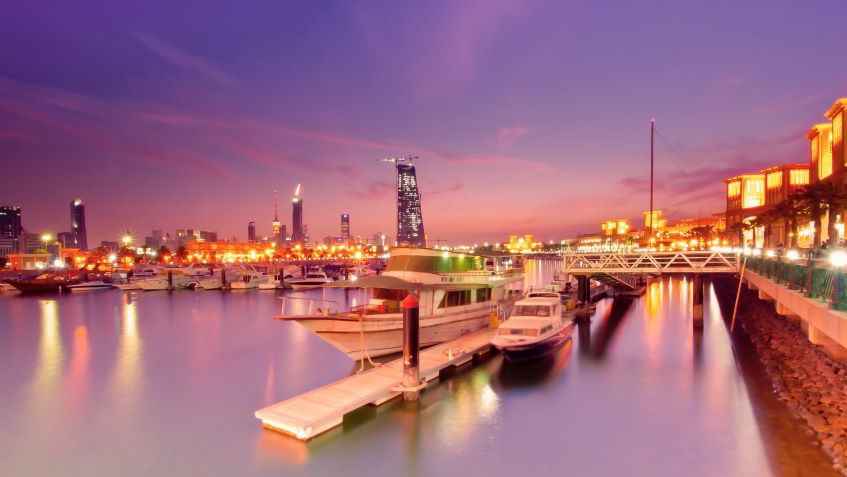 Porto al tramonto in Kuwait