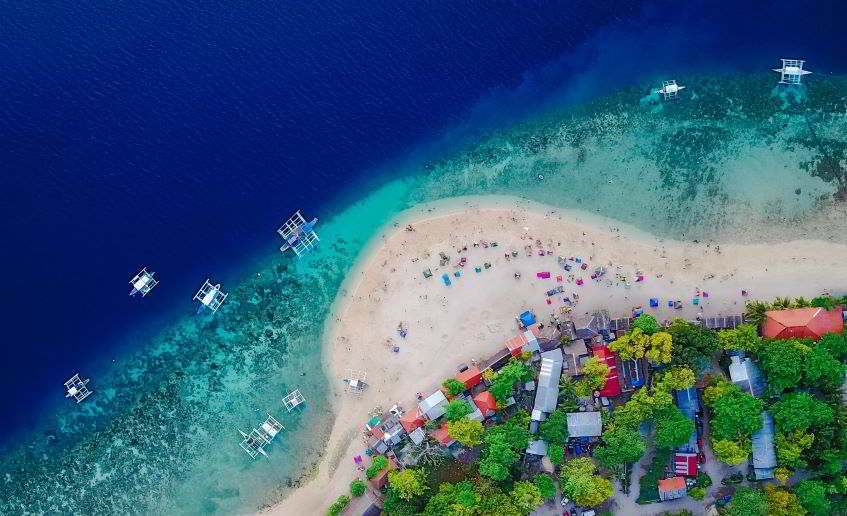 vista panoramica della costa nelle Filippine