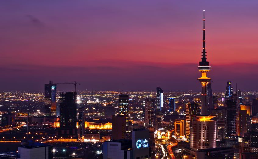 panorama notturno in Kuwait