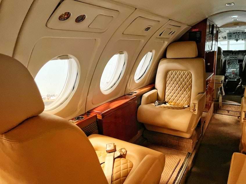 interior of private jet