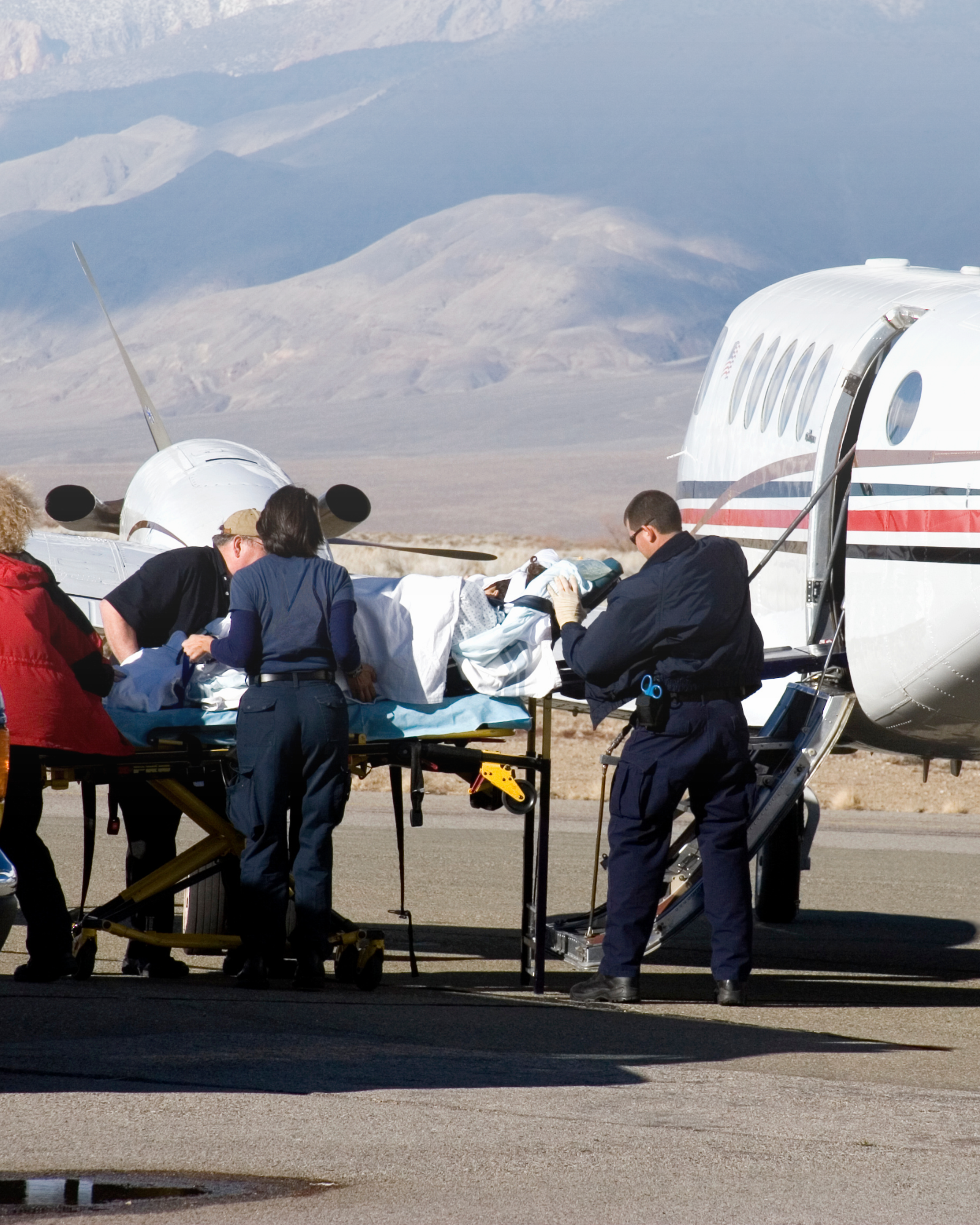 Businessman boarding private jet