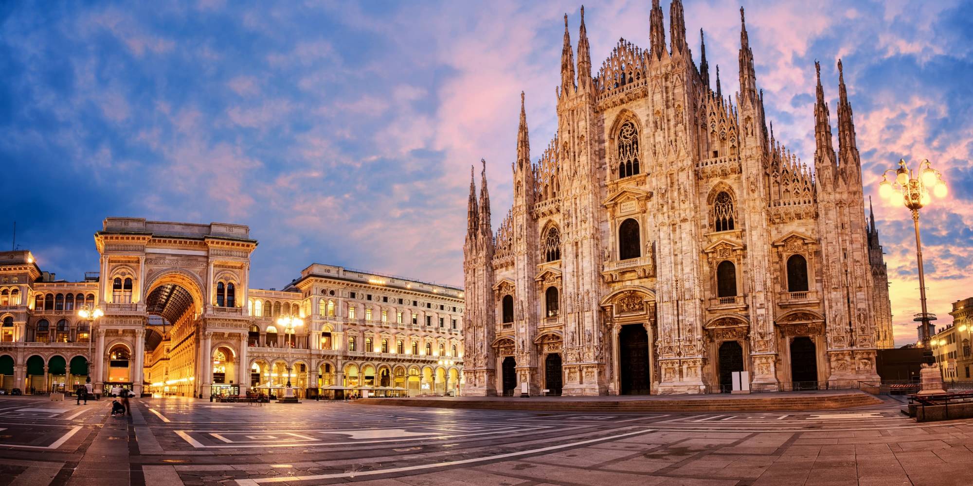 Aerial view of Milan's Duomo cathedral and city centre