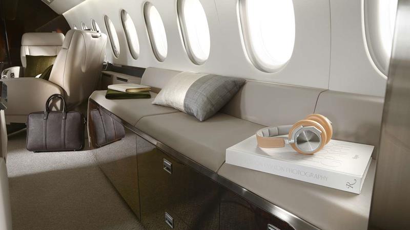 Luxury private jet interiors
