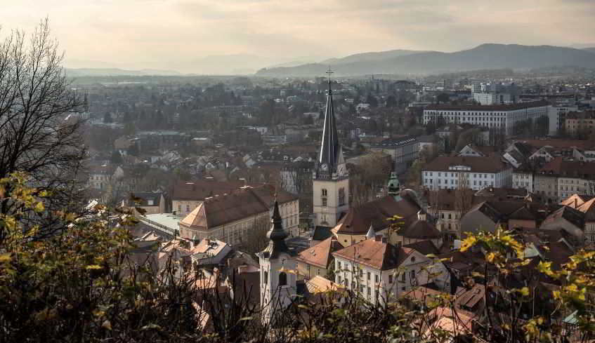 Dal jet privato al panorama di Lubiana.